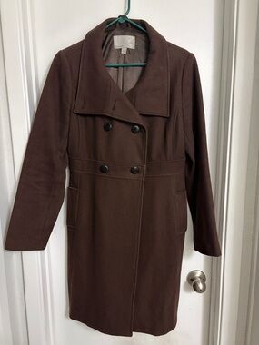 Double-Breasted Wool-Blend Pea Coat